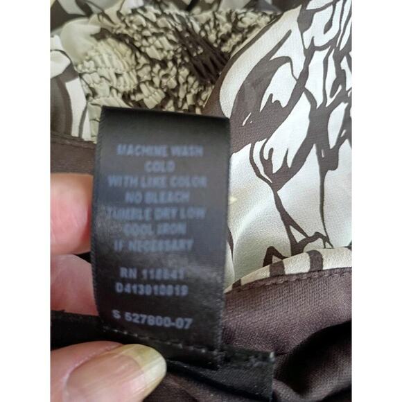 Lane Bryant Dress Brown Floral Wrap Top Sheer Over Lining Sz 16 Sleeveless Flowy - Picture 10 of 10